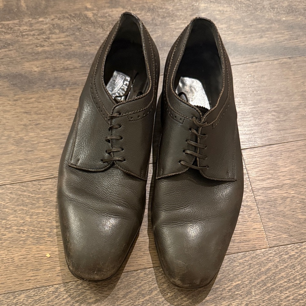 Salvatore Ferragamo Dark Brown Leather Oxfords